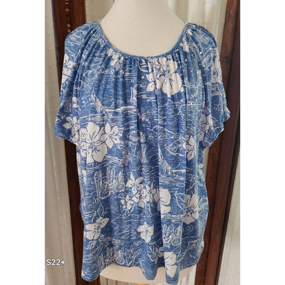 F69 Cathy Daniel flowy tunic with sparkles